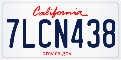 CA license plate 7LCN438
