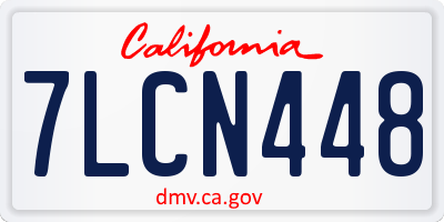 CA license plate 7LCN448