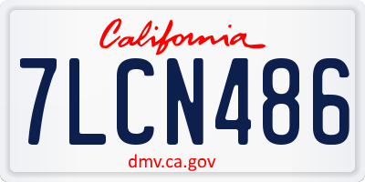 CA license plate 7LCN486
