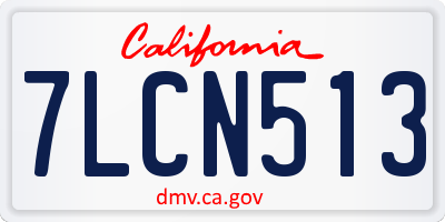 CA license plate 7LCN513