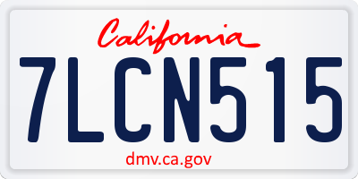 CA license plate 7LCN515
