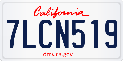 CA license plate 7LCN519