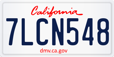 CA license plate 7LCN548