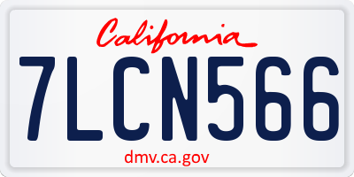 CA license plate 7LCN566