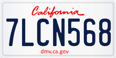 CA license plate 7LCN568