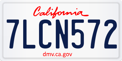 CA license plate 7LCN572
