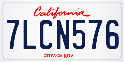 CA license plate 7LCN576