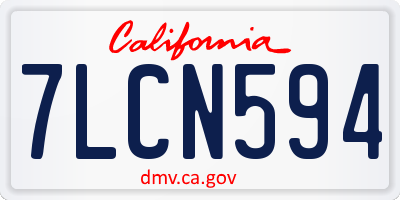 CA license plate 7LCN594