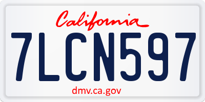 CA license plate 7LCN597