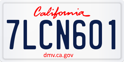 CA license plate 7LCN601