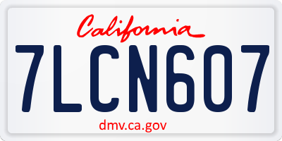 CA license plate 7LCN607