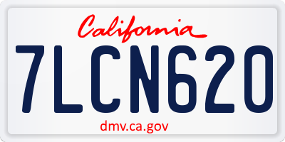 CA license plate 7LCN620