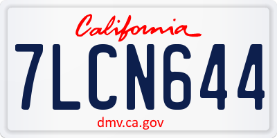 CA license plate 7LCN644