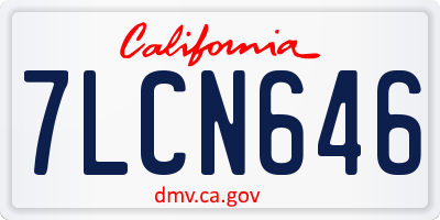 CA license plate 7LCN646