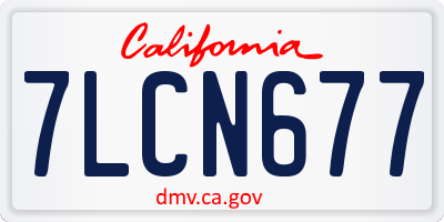 CA license plate 7LCN677
