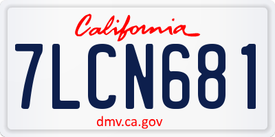 CA license plate 7LCN681