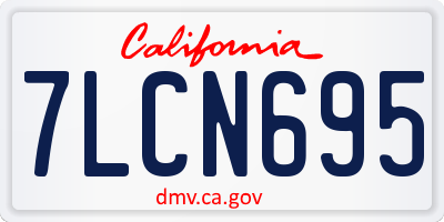 CA license plate 7LCN695