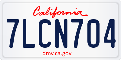 CA license plate 7LCN704