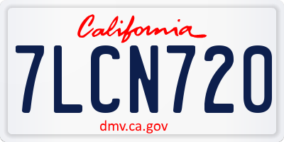 CA license plate 7LCN720