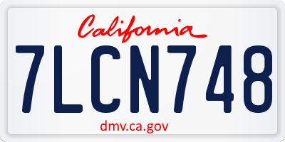 CA license plate 7LCN748