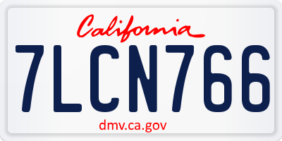 CA license plate 7LCN766