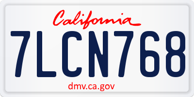 CA license plate 7LCN768