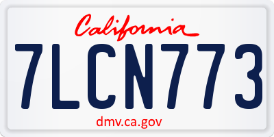 CA license plate 7LCN773