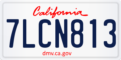 CA license plate 7LCN813