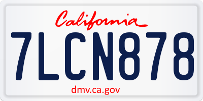 CA license plate 7LCN878