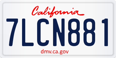 CA license plate 7LCN881