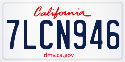 CA license plate 7LCN946