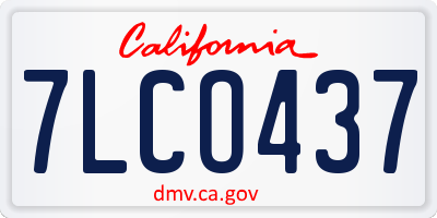 CA license plate 7LCO437