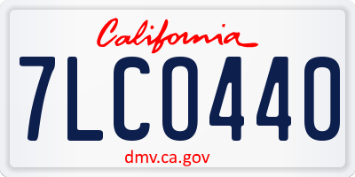 CA license plate 7LCO440
