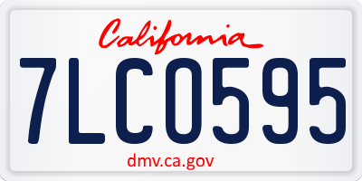 CA license plate 7LCO595