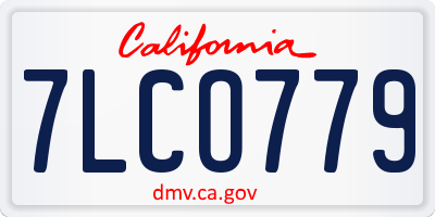 CA license plate 7LCO779