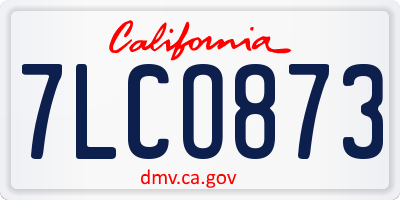 CA license plate 7LCO873