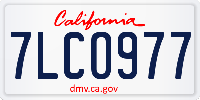 CA license plate 7LCO977