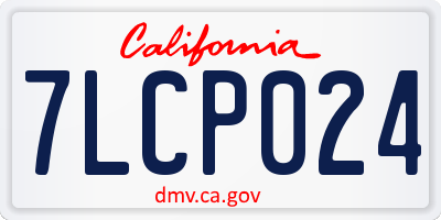 CA license plate 7LCP024