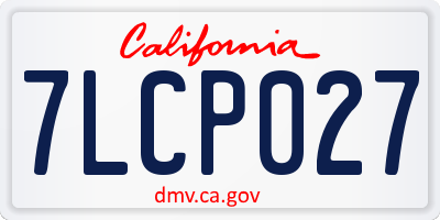 CA license plate 7LCP027