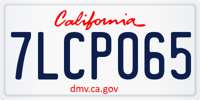 CA license plate 7LCP065