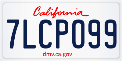 CA license plate 7LCP099