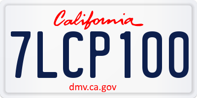 CA license plate 7LCP100