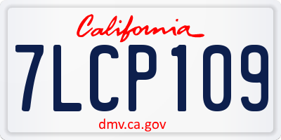 CA license plate 7LCP109