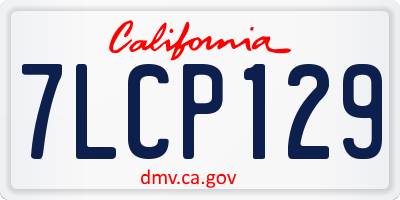 CA license plate 7LCP129