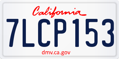 CA license plate 7LCP153