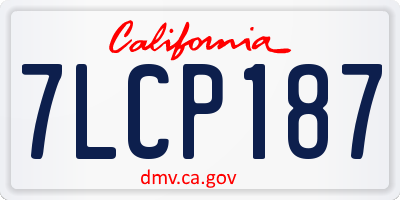 CA license plate 7LCP187