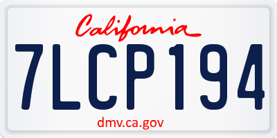 CA license plate 7LCP194