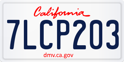 CA license plate 7LCP203
