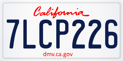 CA license plate 7LCP226