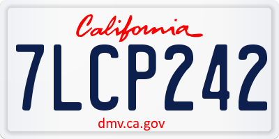 CA license plate 7LCP242